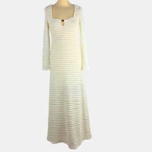Vestido blanco largo calado